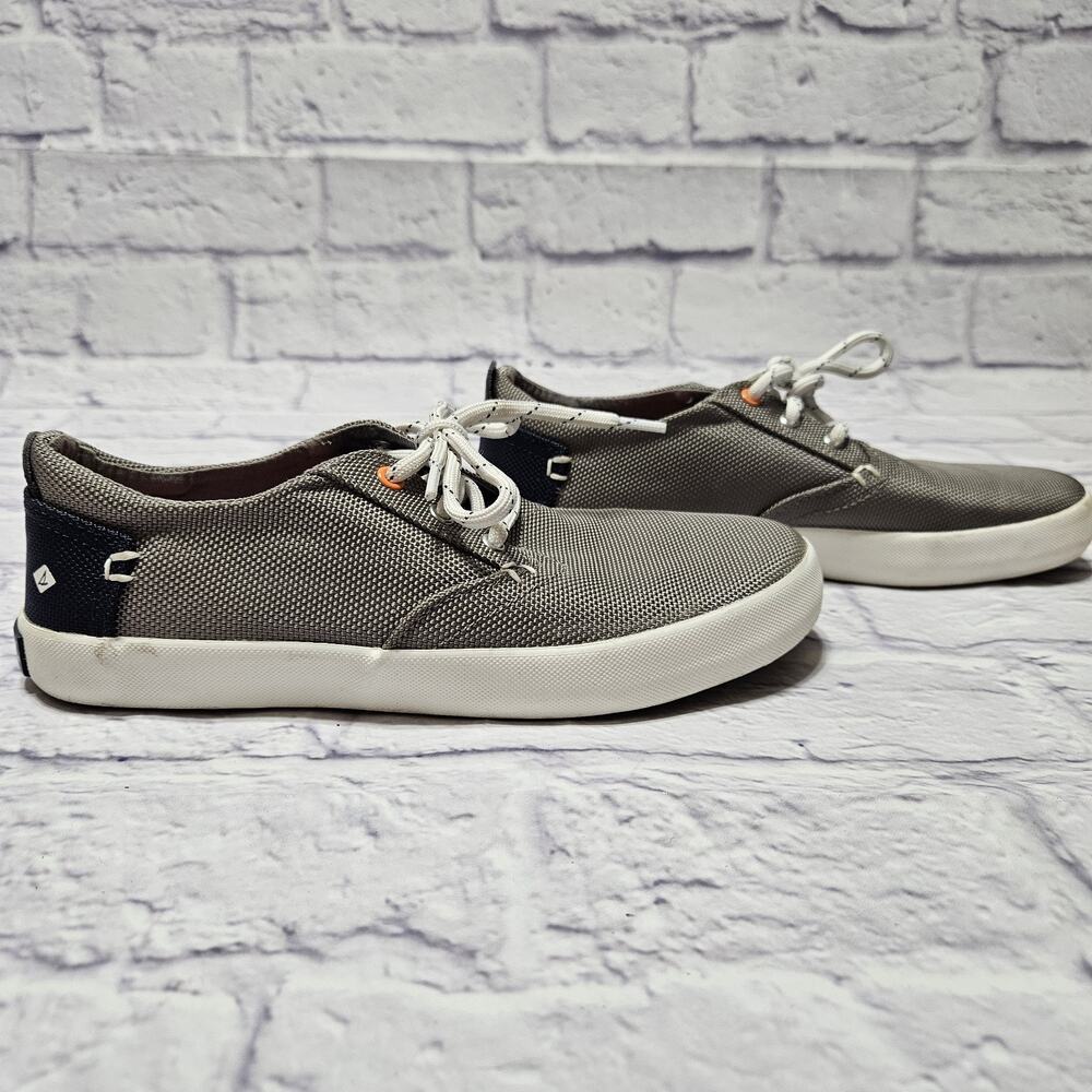 Sperry Bodie Boys Shoes Size 3M Gray Navy Washable Sneakers Memory Foam Casual